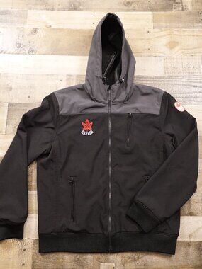 Hudson’s Bay Team Canada‎ Jacket Men’s Large Black Olympic Full Zip Hooded